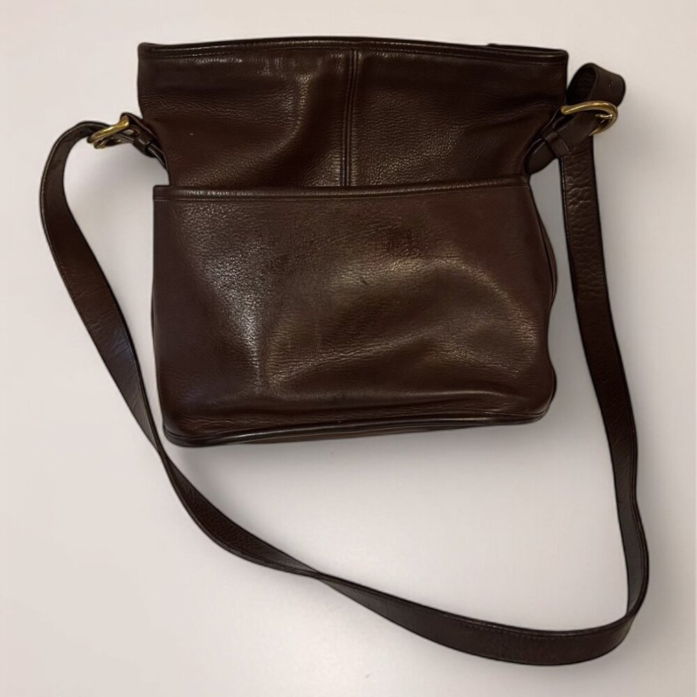 Vintage Brown Leather Coach Shoulder Bag 4153
